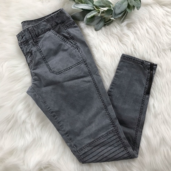 grey moto pants
